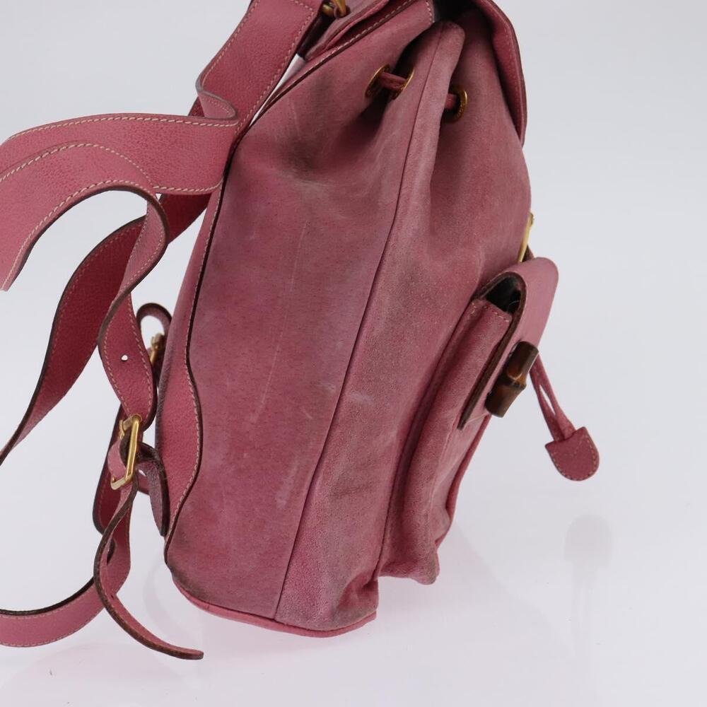 GUCCI Backpack Suede Pink Gold 003 2058 0016 Auth 144974 - Picture 4 of 16